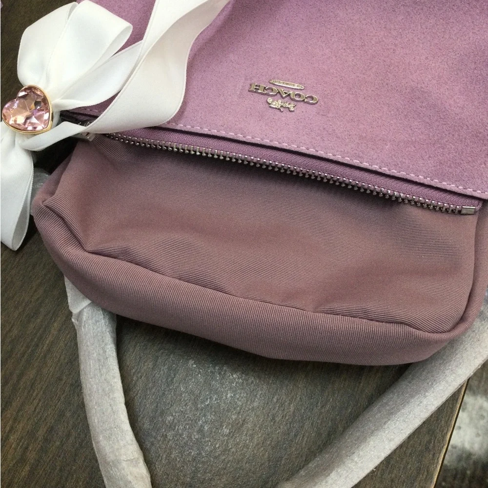 NWT Coach Women's Lilac Suede Shoulder Bag